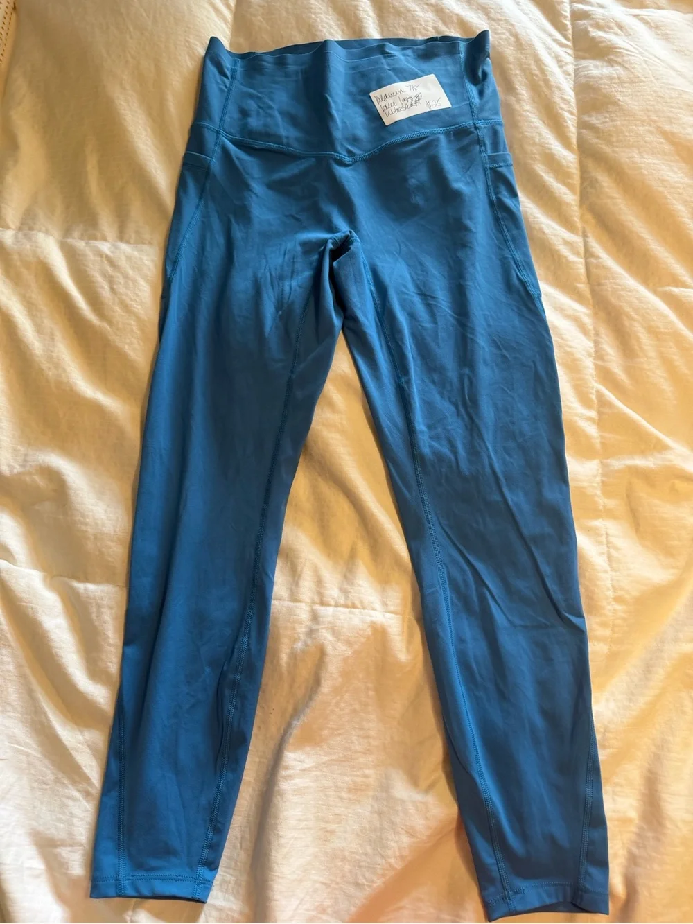 Halara Medium Teal Blue High-Waist Leggings, NWT, $25
